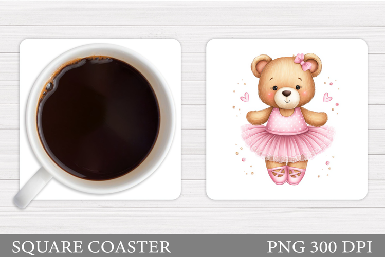 Cute Bear Coaster Design. Cute Bear Sublimation