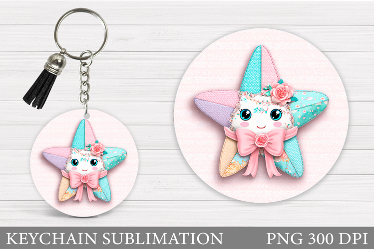 Starfish Keychain Design. Starfish Sublimation