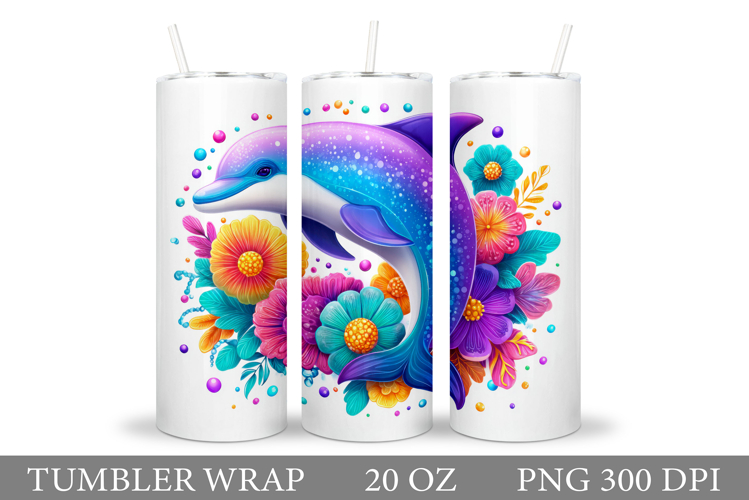 Dolphin Tumbler Design. Sea Tumbler Sublimation