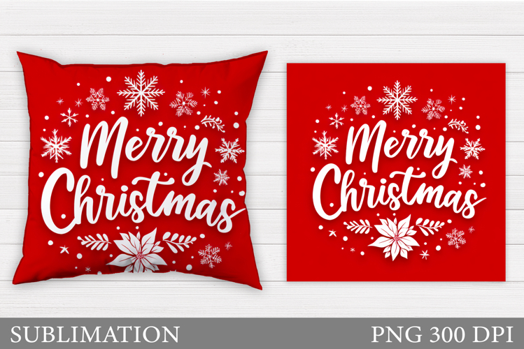 Merry Christmas Pillow Design. Christmas Pillow Sublimation