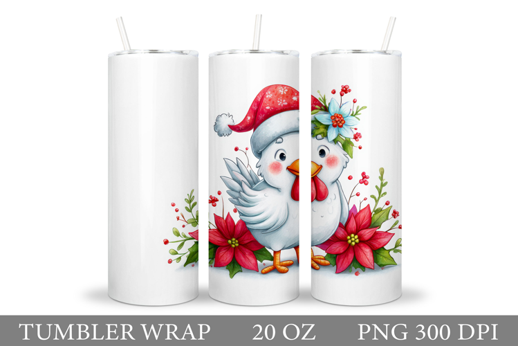 Christmas Chicken Tumbler. Christmas Tumbler Sublimation
