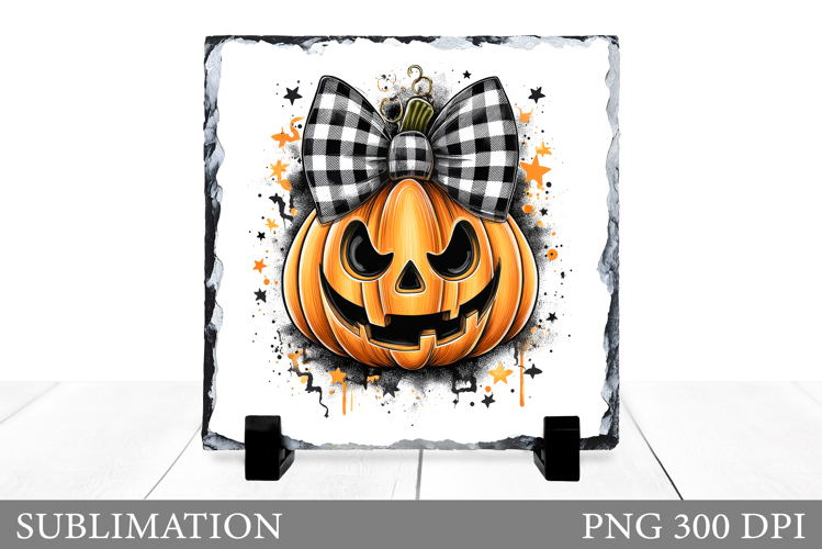 Halloween Pumpkin Slate Design. Halloween Sublimation
