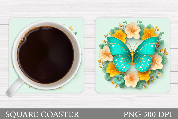 Butterfly Coaster Design. Butterfly Sublimation