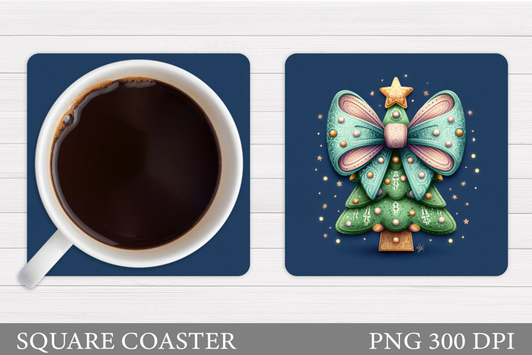 Christmas Tree Coaster Sublimation. Christmas Coaster Design