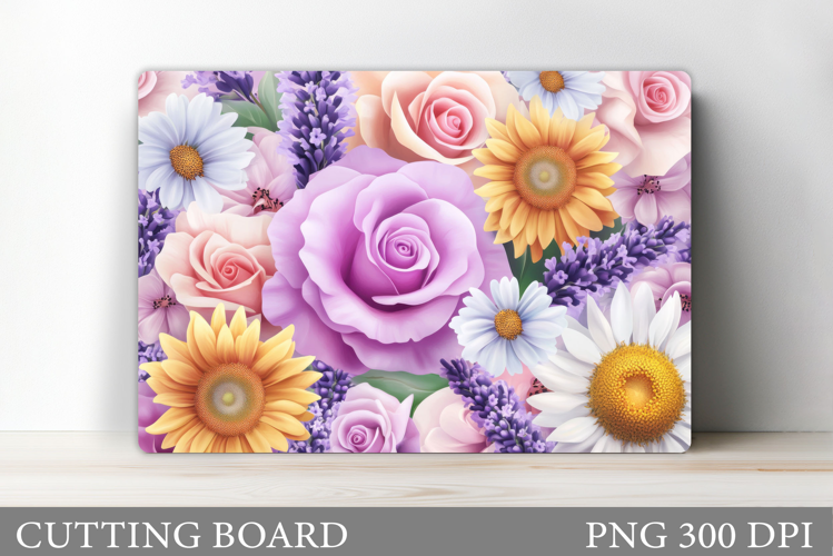 Flowers Cutting Board. Floral Cutting Board Sublimation