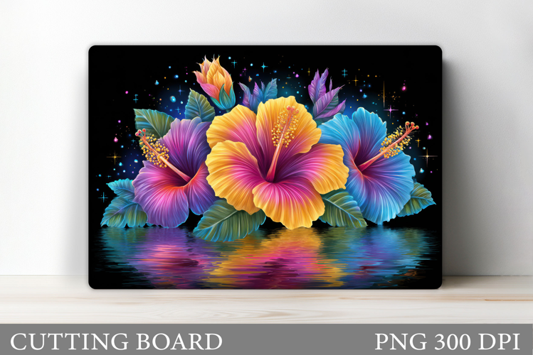 Hibiscus Cutting Board. Floral Cutting Board Sublimation