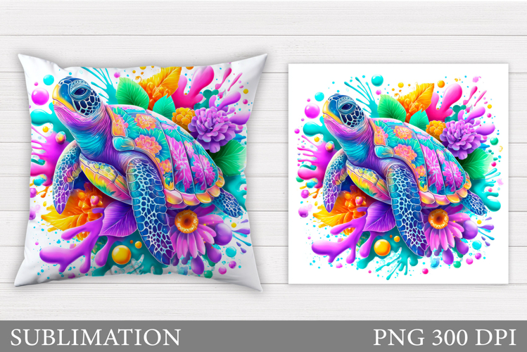 Sea Turtle Pillow Design. Sea Turtle Sublimation
