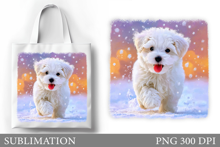 Christmas Dog Tote Bag. Christmas Tote Bag Sublimation