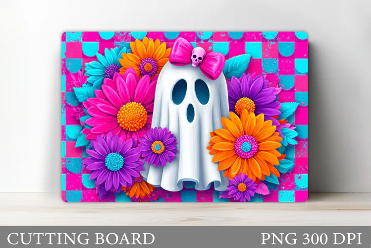 Cute Ghost Cutting Board Design. Halloween Cutting Board