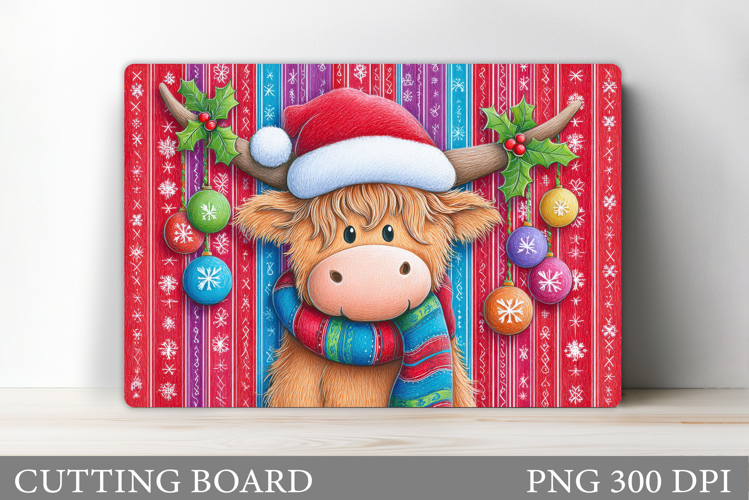 Christmas Cow Cutting Board. Christmas Cutting Board