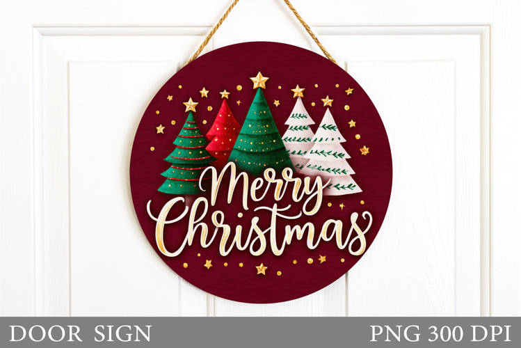 Christmas Tree Door Sign. Christmas Door Sign Design