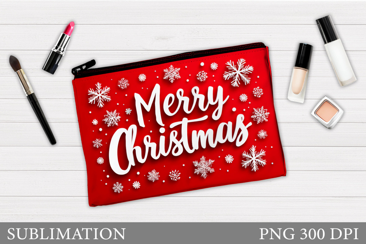 Merry Christmas Cosmetics Bag. Christmas Makeup Bag Design