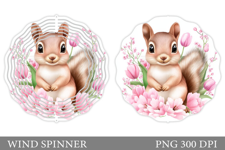 Cute Squirrel Wind Spinner. Cute Squirrel Sublimation example image 1