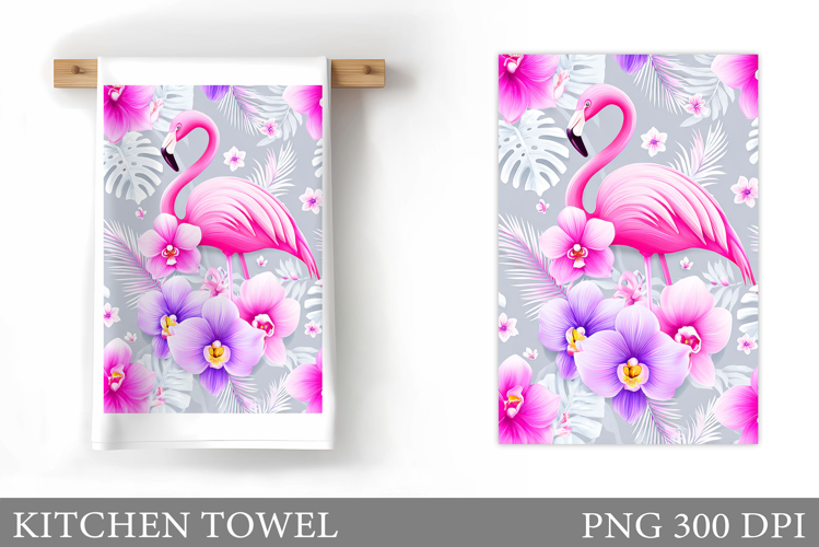 Flamingo Kitchen Towel Design. Flamingo Sublimation