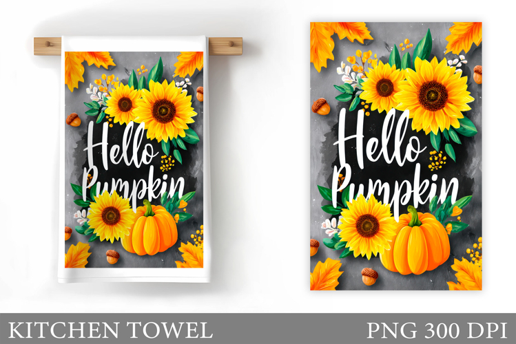 Pumpkin Kitchen Towel. Fall Kitchen Towel Sublimation