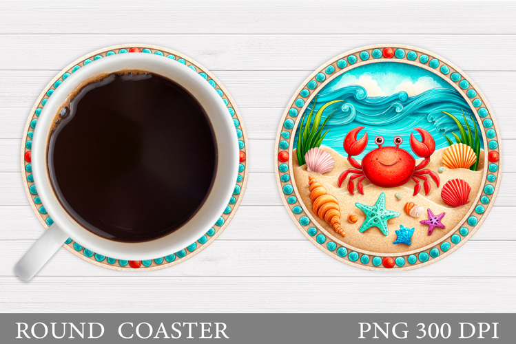 Crab Coaster Design. Sea Coaster Sublimation