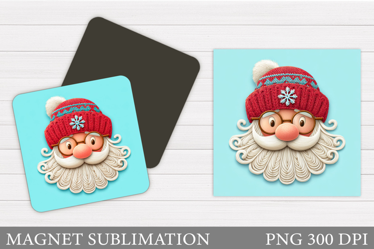 Santa Claus Magnet Design. Christmas Magnet Sublimation