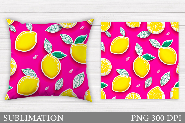 Lemons Pillow Design. Lemons Sublimation