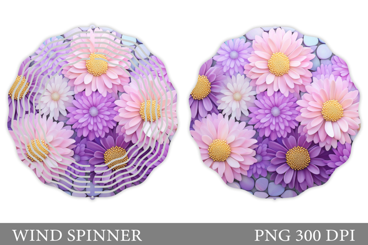 Flowers Wind Spinner Design. Floral Wind Spinner Sublimation