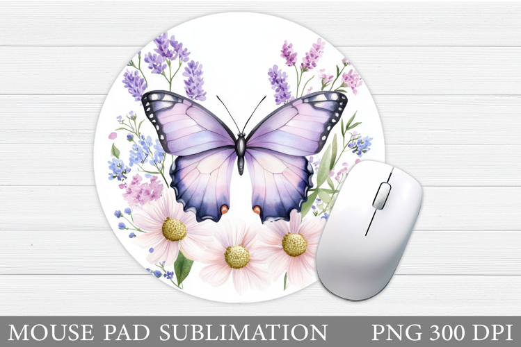 Butterfly Mouse Pad Design. Flowers Mouse Pad Sublimation