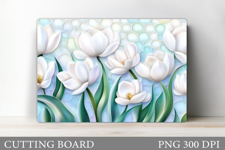 Tulips Cutting Board. Flowers Cutting Board Sublimation