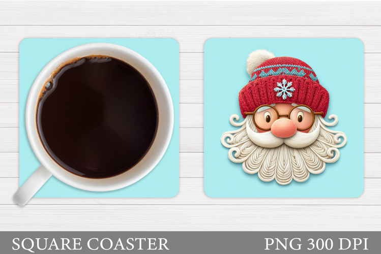 Crochet Santa Coaster Design. Santa Claus Sublimation