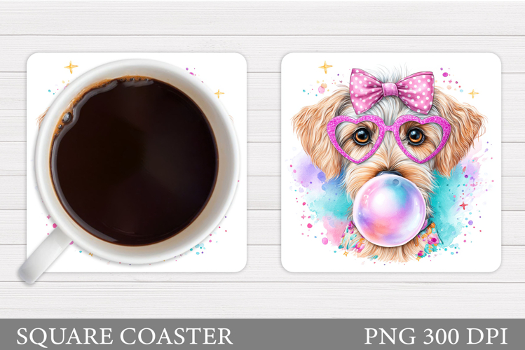Cute Dog Coaster Sublimation. Funny Dog Sublimation