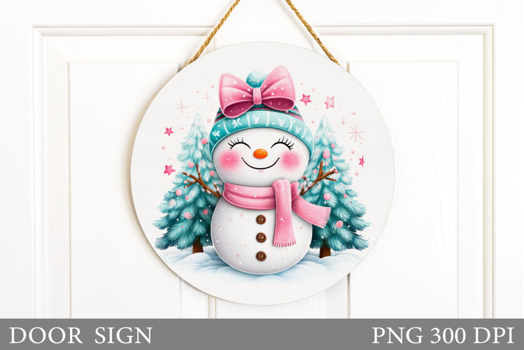 Christmas Snowman Door Sign. Christmas Door Sign Sublimation