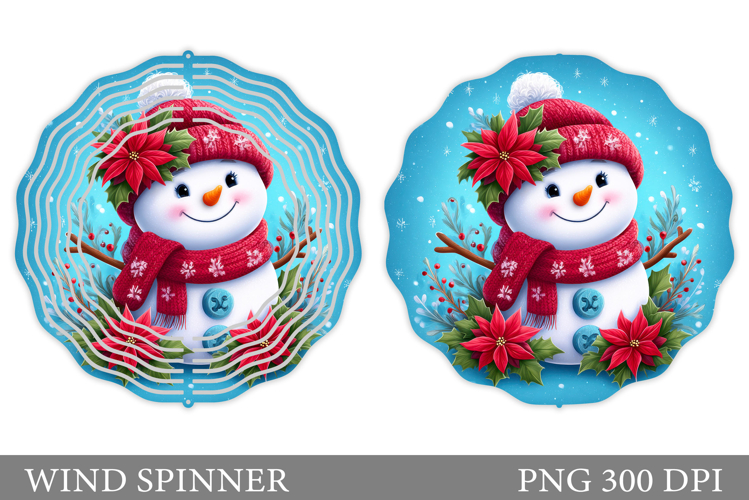 Christmas Wind Spinner. Cute Snowman Wind Spinner Design