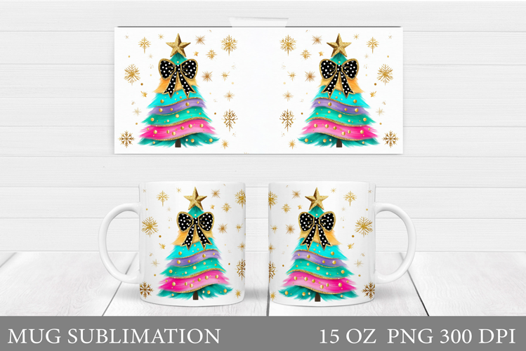 Christmas Tree Mug Design. Christmas Mug Sublimation