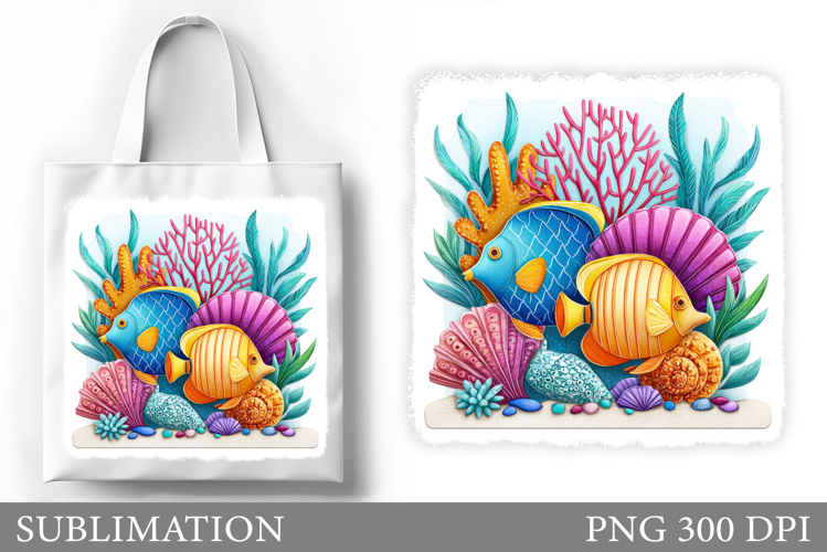 Fish Tote Bag Design. Fish Sublimation