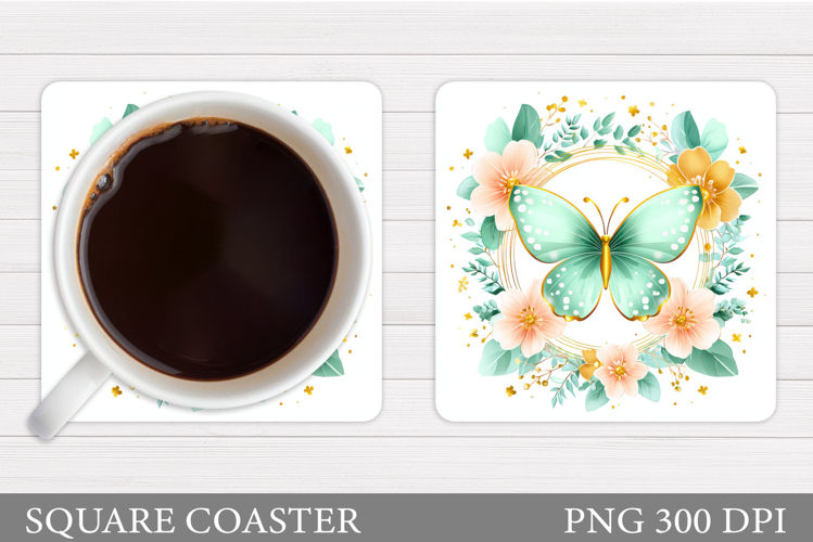 Butterfly Coaster Design. Butterfly Sublimation