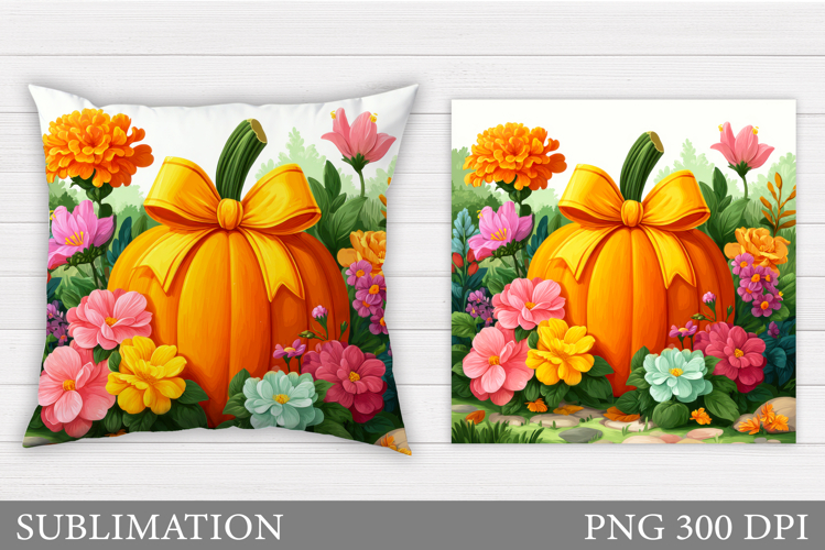 Fall Pumpkin Pillow Design. Fall Sublimation