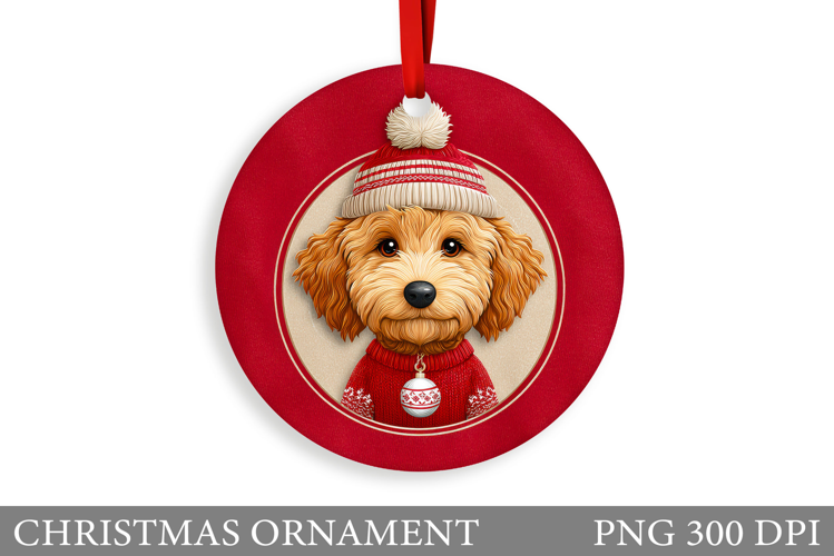 Cute Dog Christmas Ornament. Christmas Ornament Design