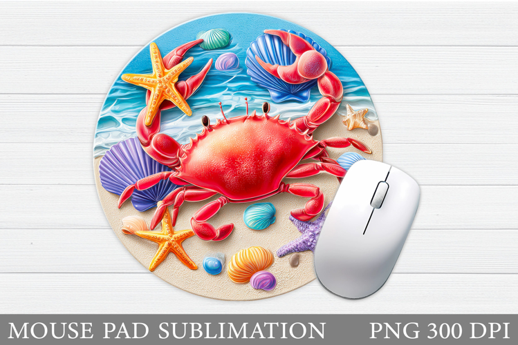 Crab Mouse Pad Design. Sea Mouse Pad Sublimation