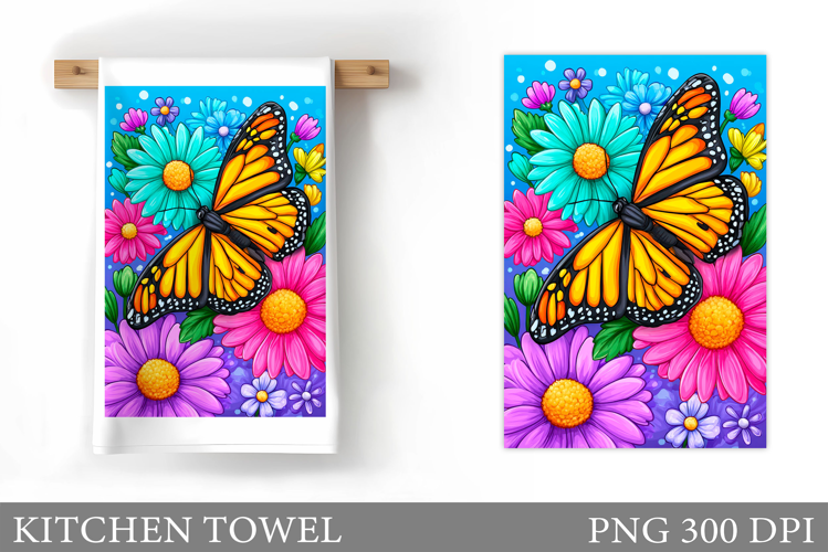 Butterfly Kitchen Towel Design. Butterfly Sublimation
