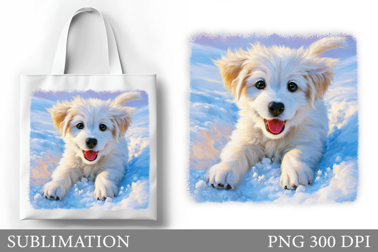 Christmas Dog Tote Bag. Christmas Tote Bag Sublimation