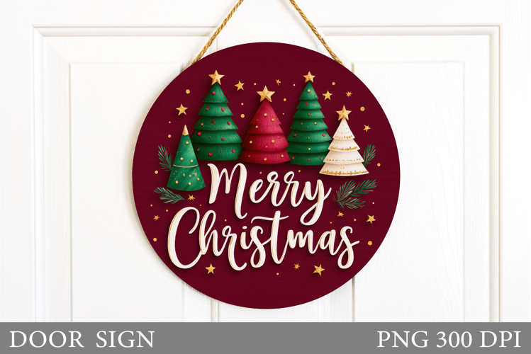 Christmas Tree Door Sign. Christmas Door Sign Design
