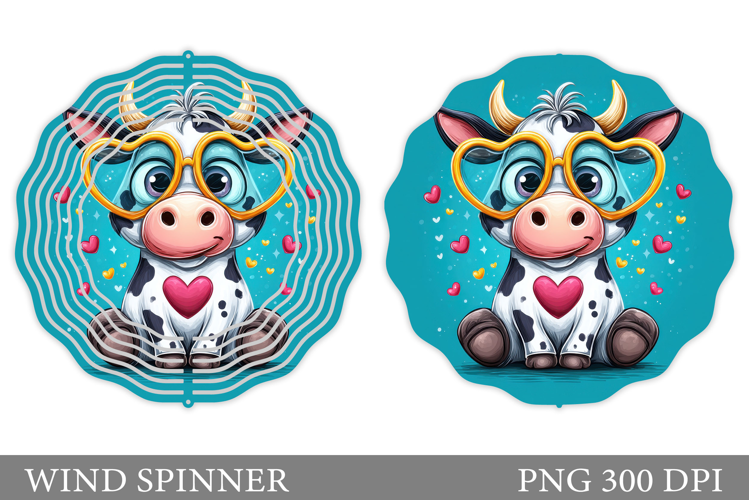Cute Cow Wind Spinner Design. Cute Cow Sublimation