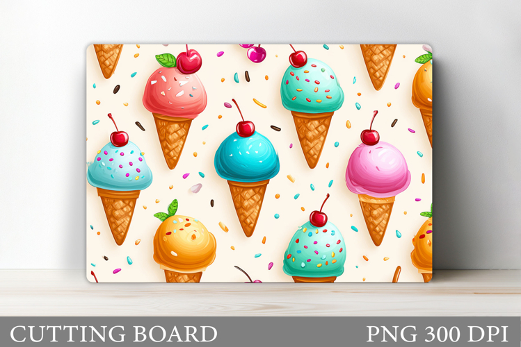 Ice Cream Cutting Board. Kitchen Cutting Board Sublimation