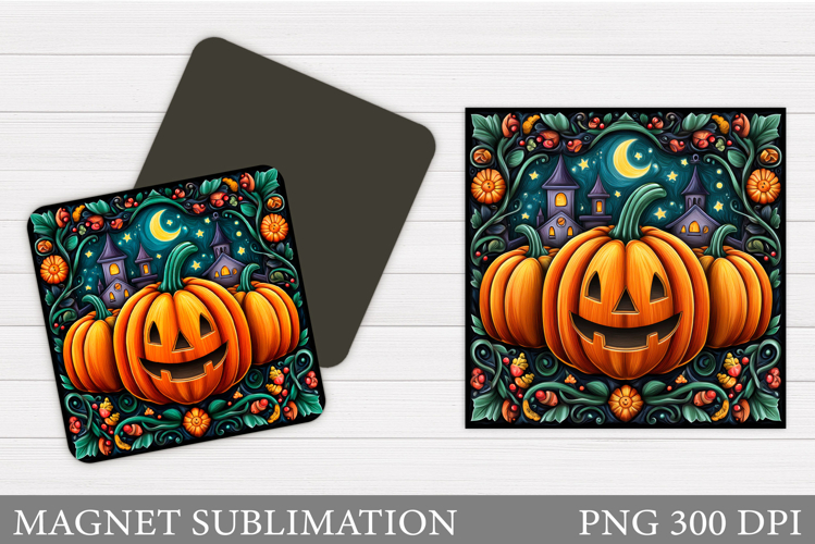 Halloween Pumpkin Magnet. Halloween Magnet Sublimation