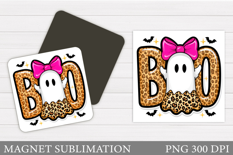 Boo Magnet Design. Cute Ghost Magnet Sublimation