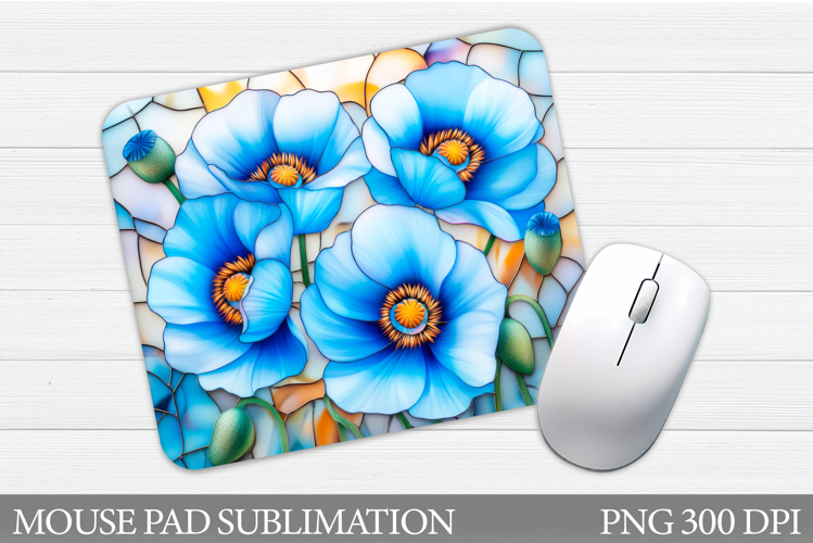Poppies Mouse Pad Sublimation. Flowers Mouse Pad Design
