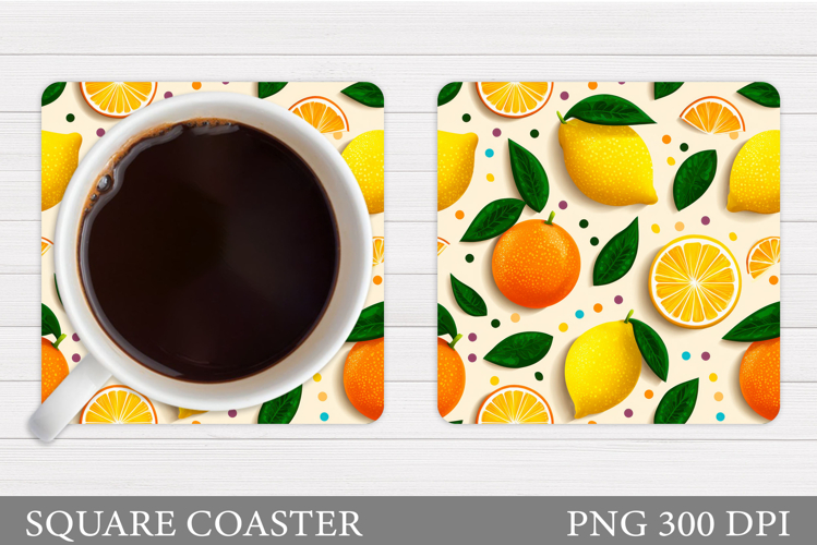 Citrus Coaster Design. Citrus Sublimation
