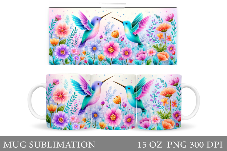 Hummingbird Mug Design. Hummingbird Sublimation
