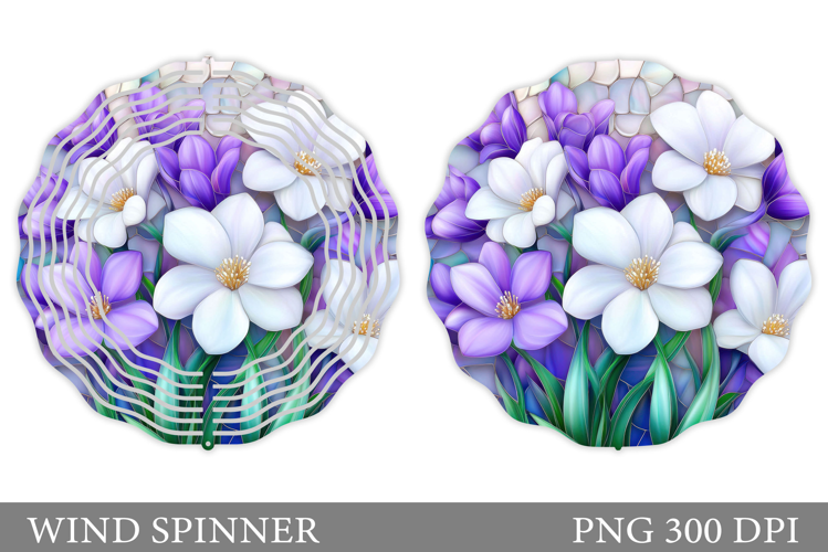Floral Wind Spinner Sublimation. Flowers Wind Spinner Design