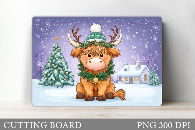 Christmas Cow Cutting Board. Christmas Cutting Board