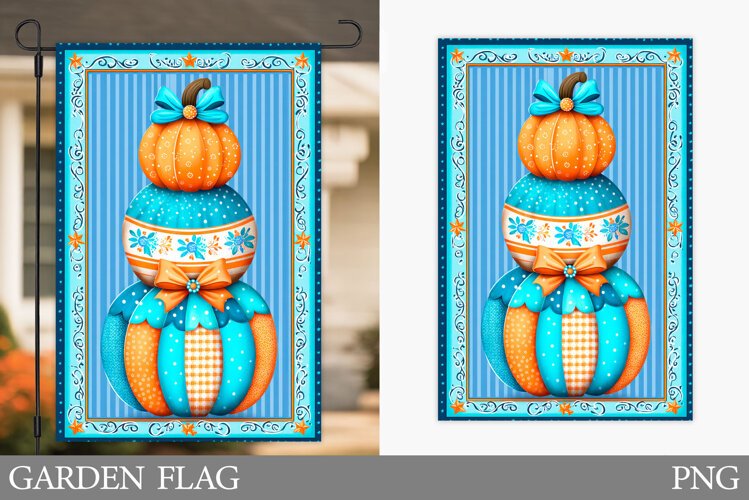 Pumpkin Garden Flag Design. Pumpkin Sublimation example image 1
