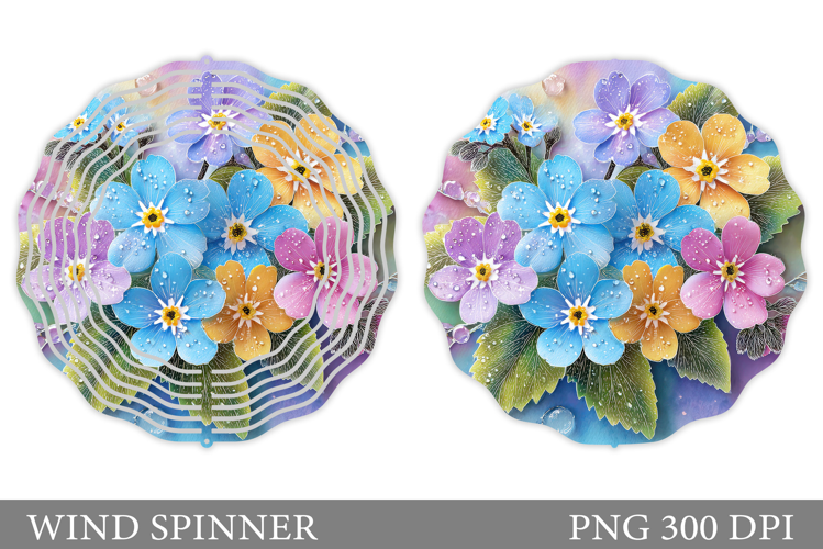 Floral Wind Spinner Sublimation. Flowers Wind Spinner Design