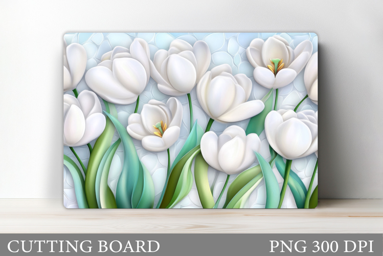 Tulips Cutting Board Design. Flowers Kitchen Cutting Board